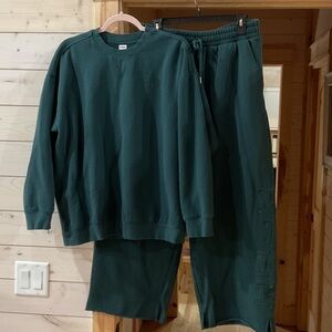 Victoria's Secret Dark Green Wide Leg Pants & Jumpsuit Set